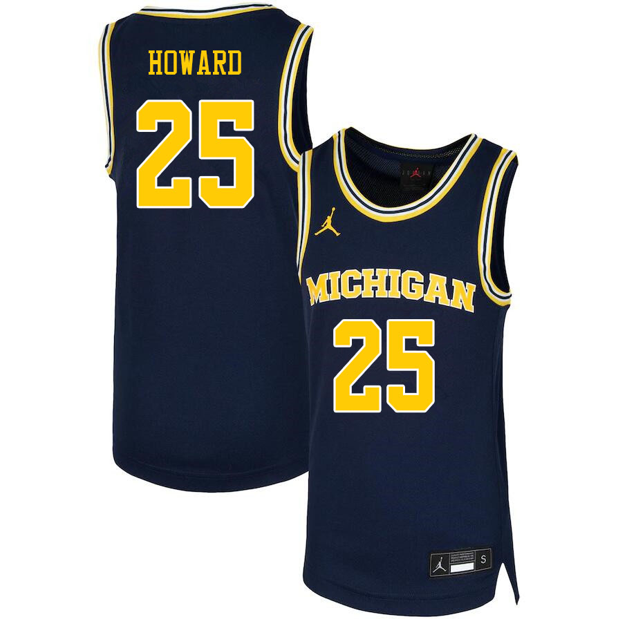 Men #25 Jace Howard Michigan Wolverines College Basketball Jerseys Sale-Navy - Click Image to Close